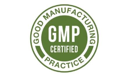 GMP certified manufacturing facility badge